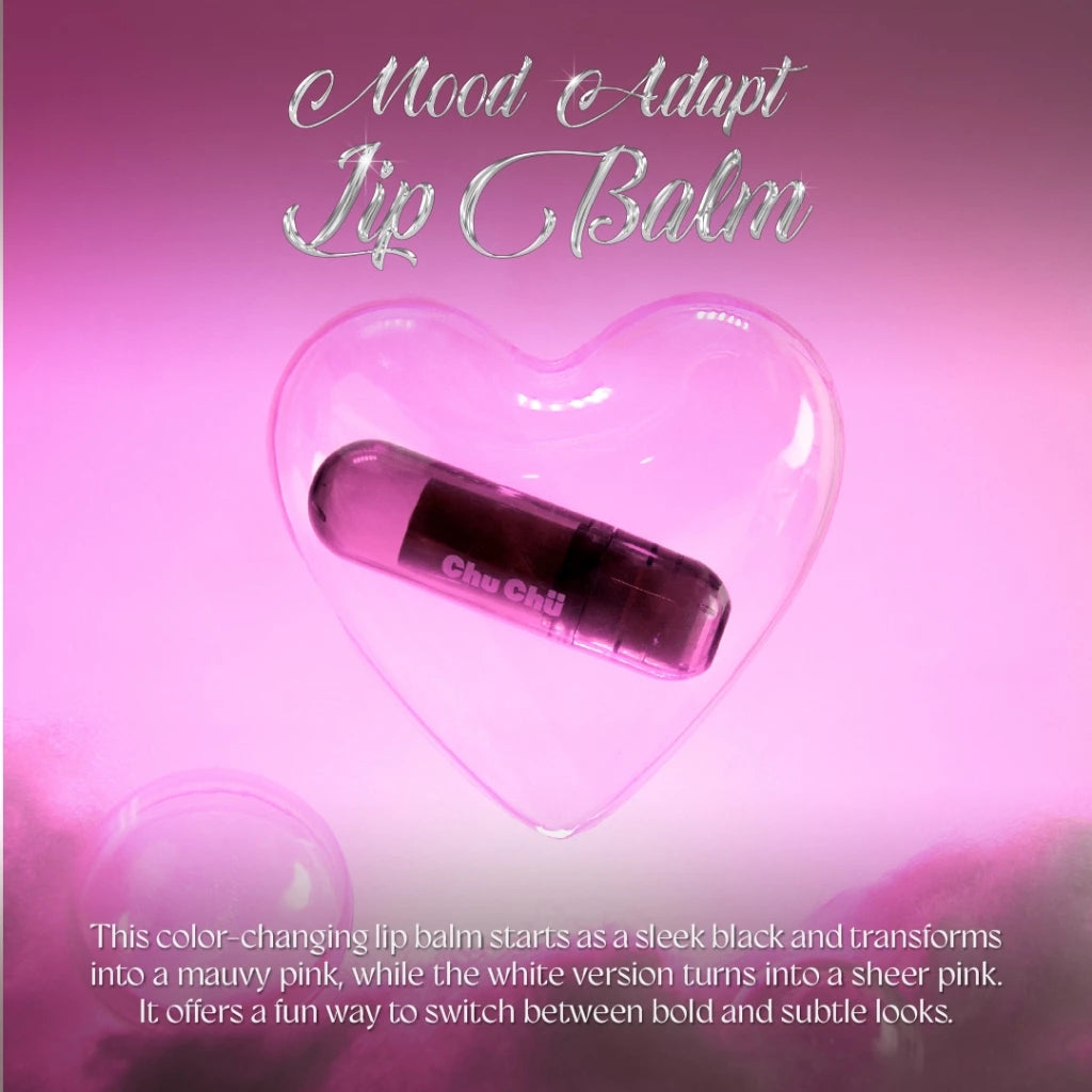 Chu Chu Beauty Mood Adapt Lip Balm in pink heart packaging